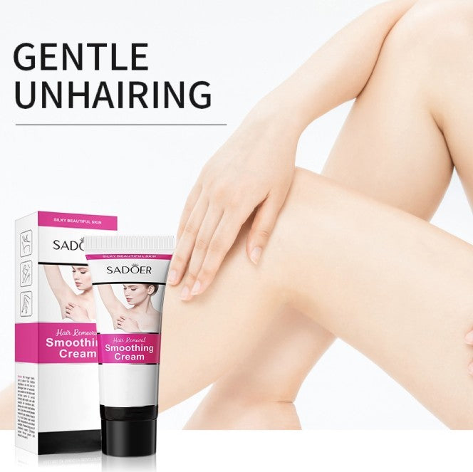 Gentle & Soothing Sensitive Depilatory Cream - Skin Friendly, Painless, Flawless Hair Remover For Women, Moisturizing Face And Body Smoothing