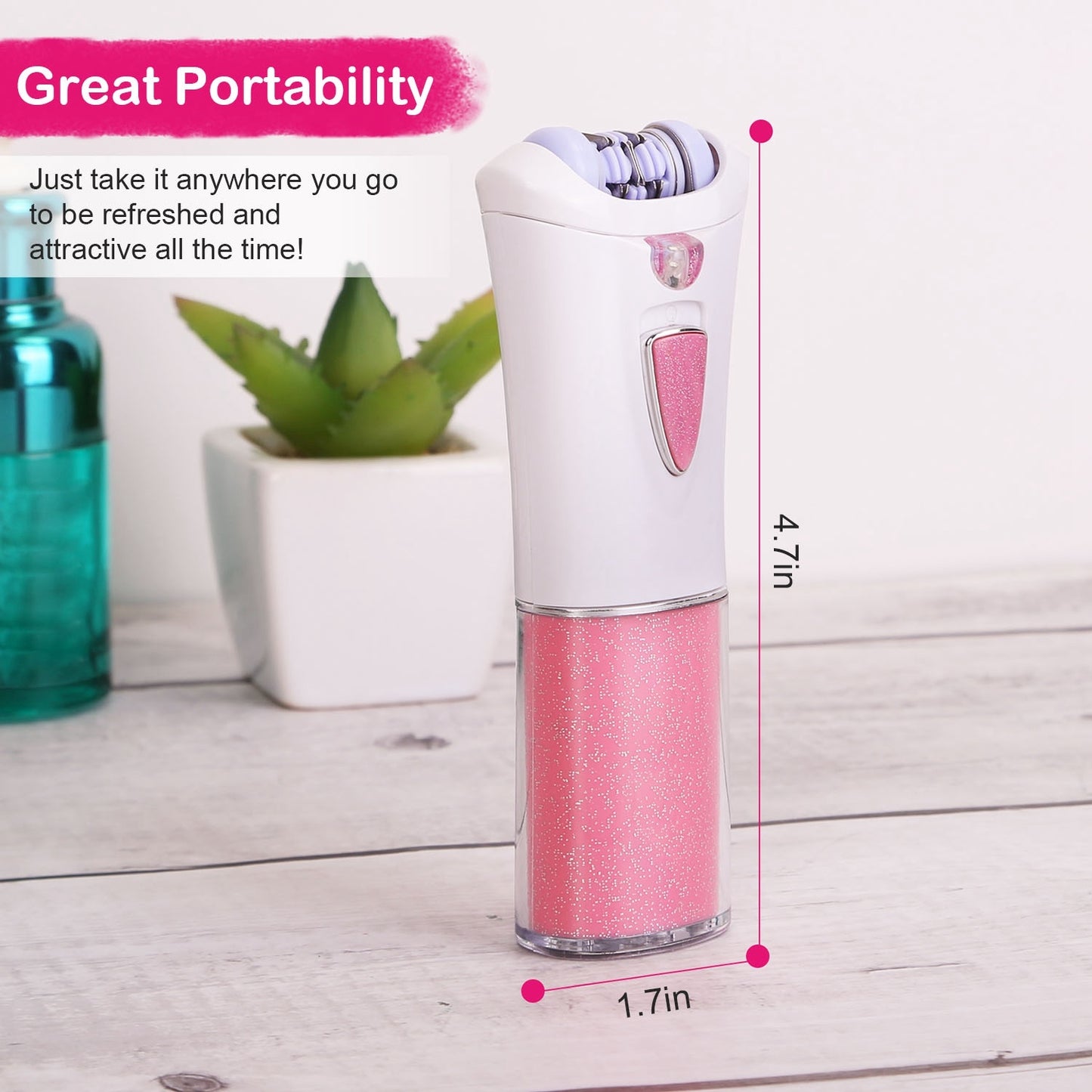 1Pc Glide Epilator For Women Cordless Women Shaver Facial Body Hair Remover Razor For Women Electric Tweezers Bikini Epilator Trimmer With LED Light