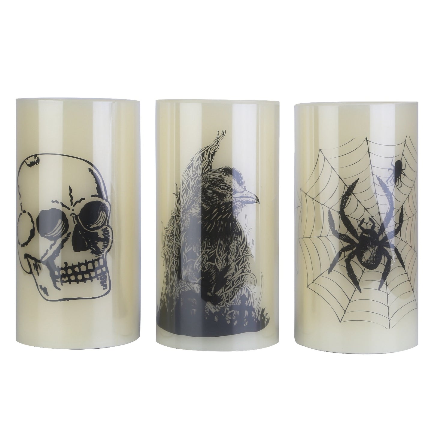 Halloween Flameless Candle Lamp (3 Pack) With Timer Setting Battery Operated Warm Orange Light Candles