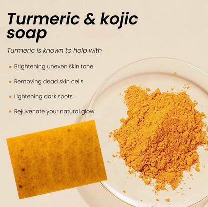 Kojic Acid Dark Spot Remover Soap Bars With Vitamin C, Retinol, Collagen, Turmeric - Original Japanese Complex Infused With Hyaluronic Acid, Vitamin E, Shea Butter, Castile Olive Oil