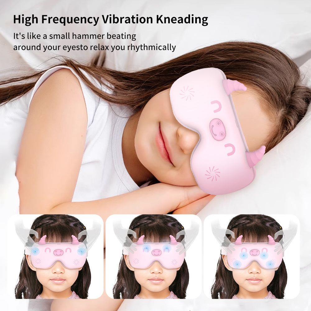 Smart Foldable Kids Eye Massager Bluetooth Heat Vibration Relief For Screen Fatigue