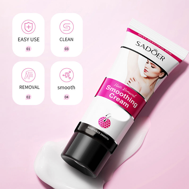 Gentle & Soothing Sensitive Depilatory Cream - Skin Friendly, Painless, Flawless Hair Remover For Women, Moisturizing Face And Body Smoothing