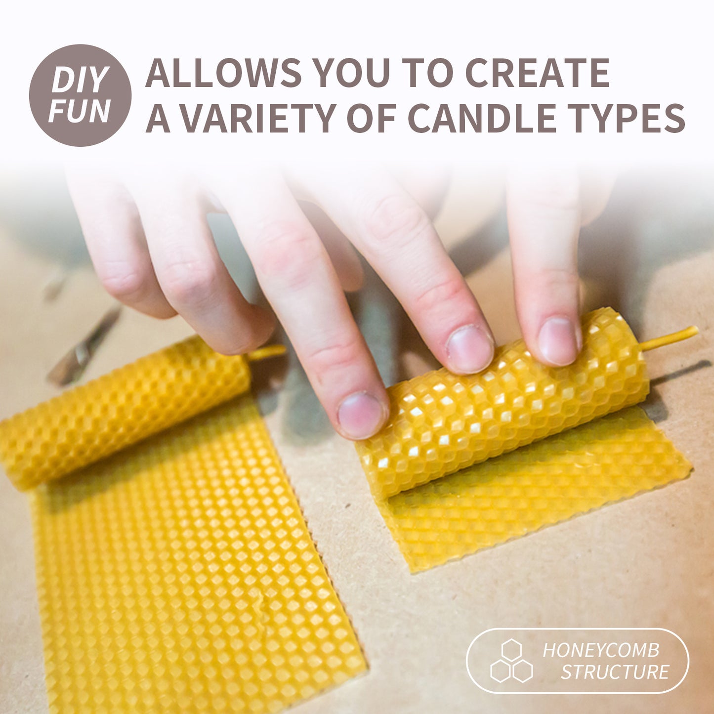 DIY Beeswax Sheets – Pure Honeycomb Wax Tablets for Handmade Candles & Festive Crafts