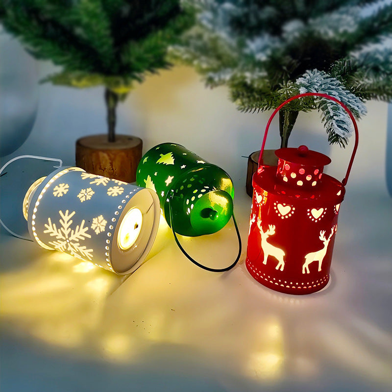 Christmas Candle Lights (Set of 3) LED Small Lanterns Wind Lights Electronic Candles Nordic Style Creative Holiday Decoration