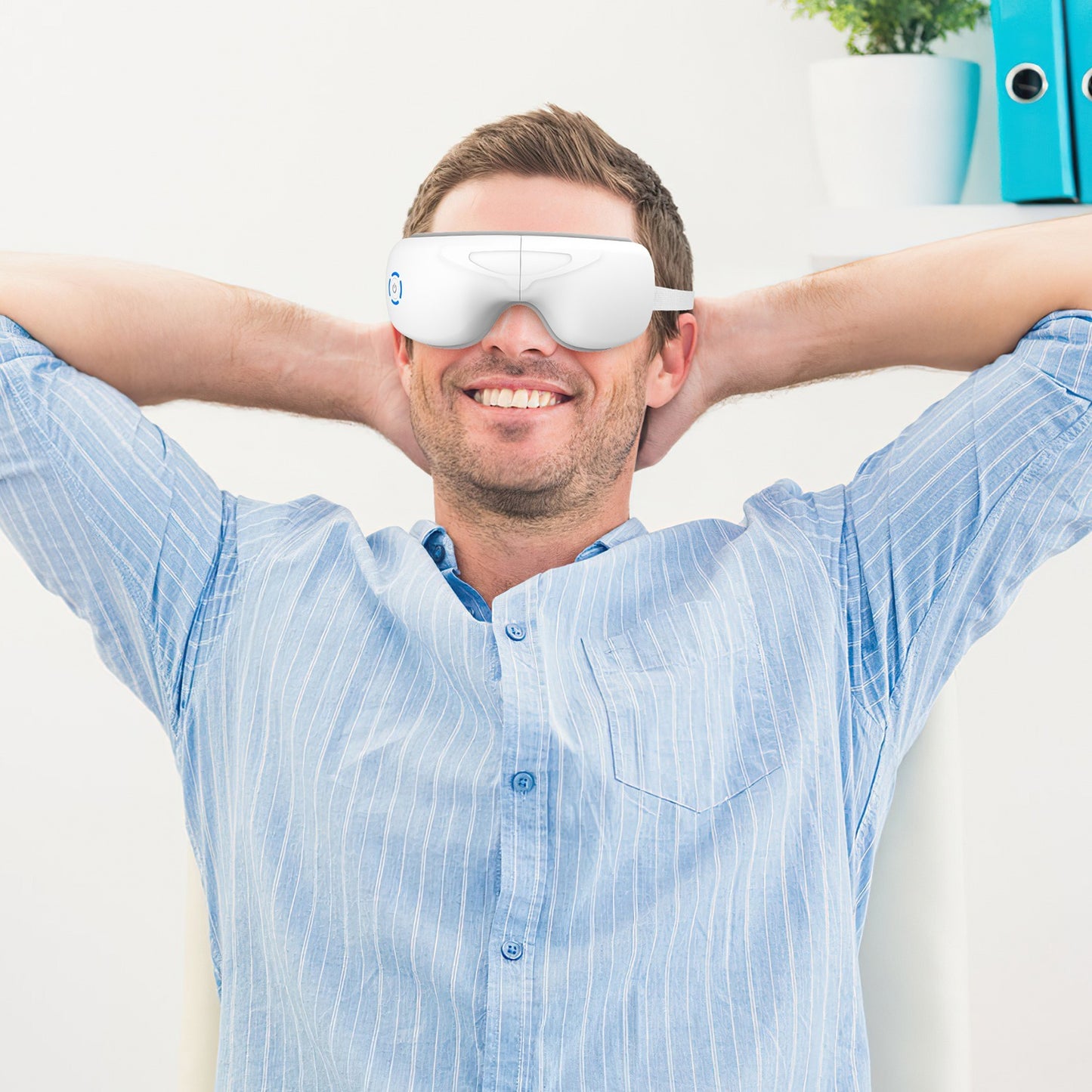 1Pc Eye Massager With Heat Music Air Pressure Vibration Massage Rechargeable For Men Women Elders Wireless Eye Mask