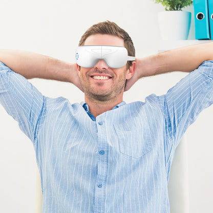 1Pc Eye Massager With Heat Music Air Pressure Vibration Massage Rechargeable For Men Women Elders Wireless Eye Mask