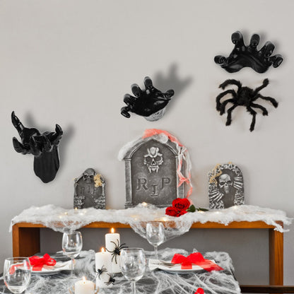 3Pcs Gothic Reaching Hands with Candle Lights – Witch & Devil Hand Wall Hanging Halloween Sculpture