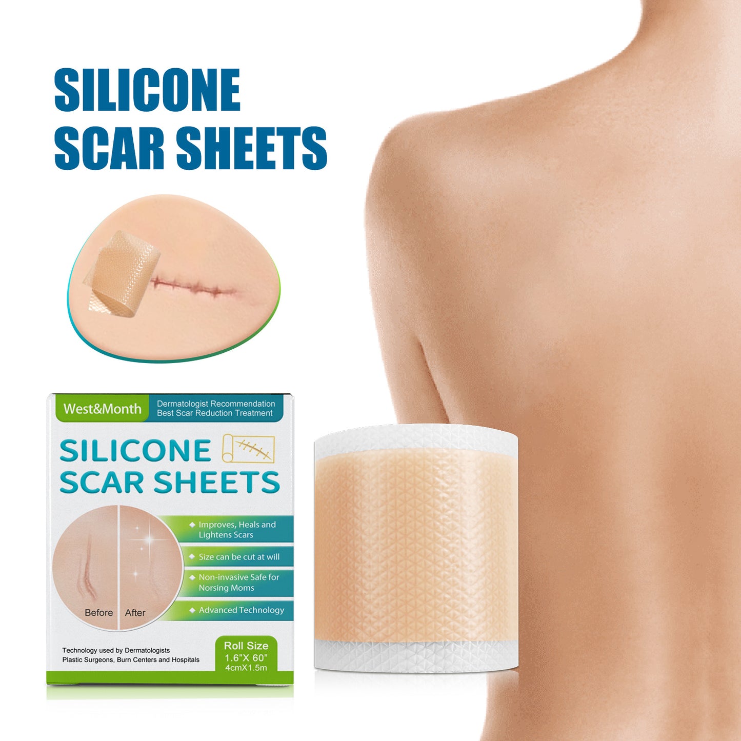 Self-Adhesive Silicone Scar Repair Orange Line Growth Line Smooth Skin Care Beauty Patch