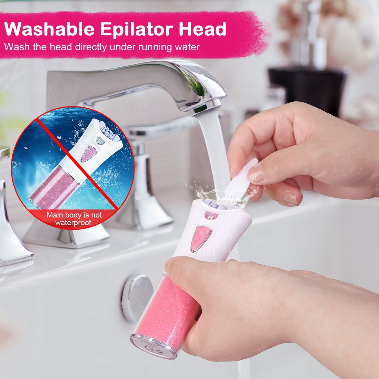 1Pc Glide Epilator For Women Cordless Women Shaver Facial Body Hair Remover Razor For Women Electric Tweezers Bikini Epilator Trimmer With LED Light