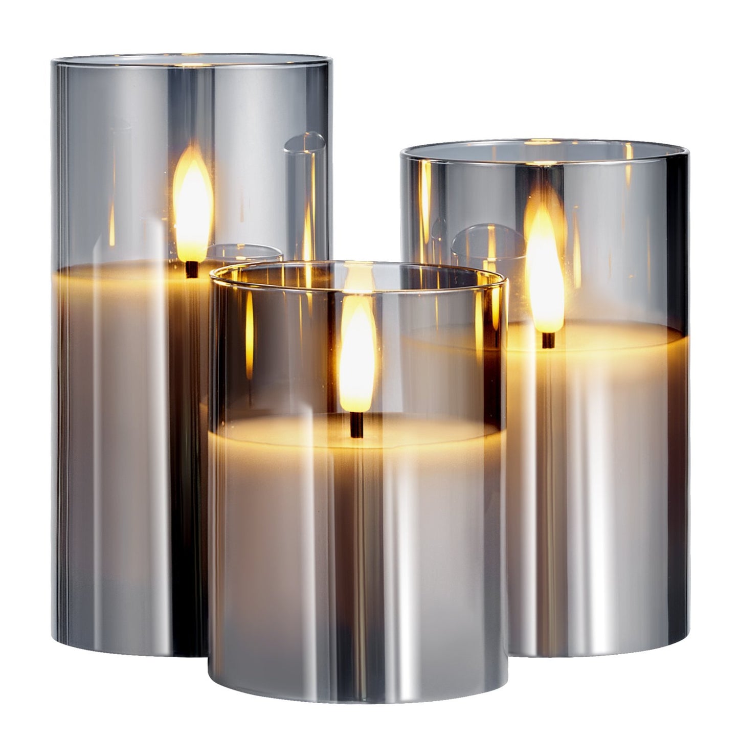 Flameless LED Candle Set (3-Pack) – Battery Operated with Remote, Realistic Flicker for a Warm & Safe Glow