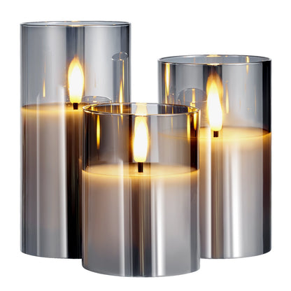 Flameless LED Candle Set (3-Pack) – Battery Operated with Remote, Realistic Flicker for a Warm & Safe Glow