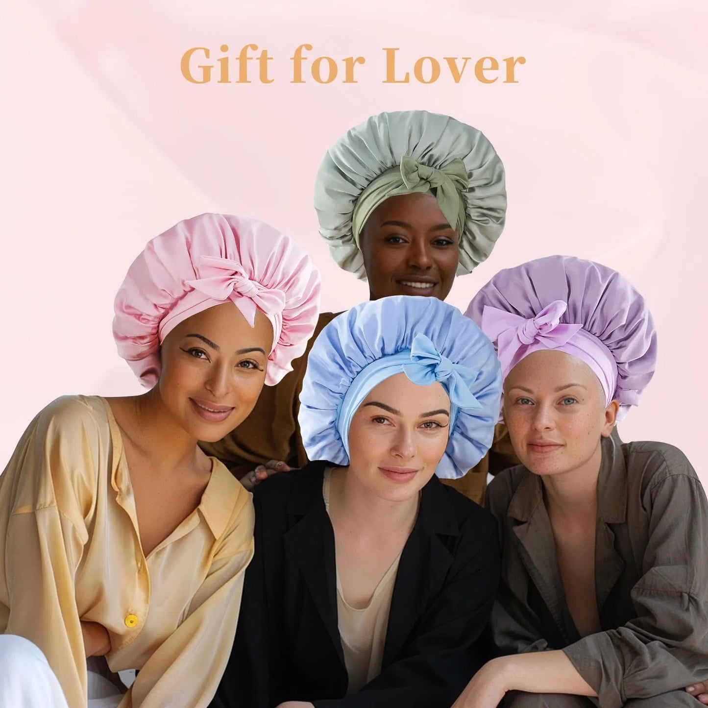 Silk Bonnet For Sleeping Women, Satin Hair Bonnet For Sleeping For Wavy Curly Natural Hair Women Men - Blue