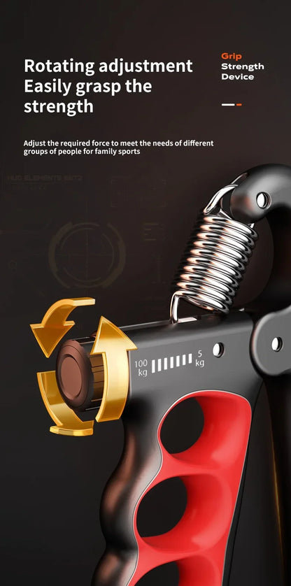 5–100Kg Adjustable Hand Grip Strengthener – Wrist Expander for Muscle Recovery and Fitness Training