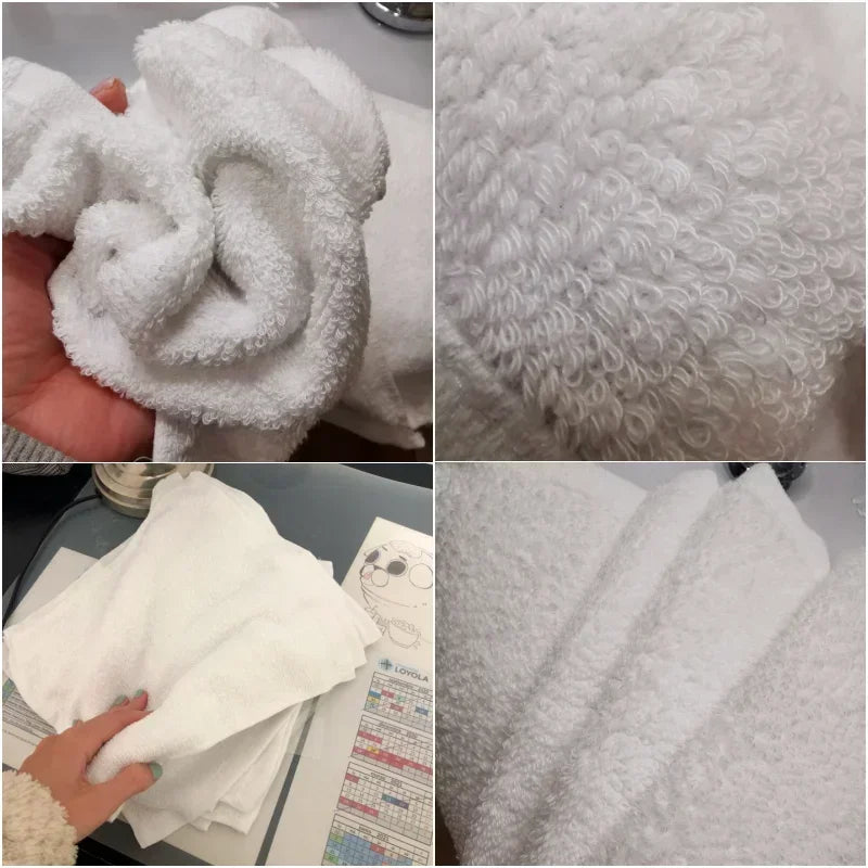 10pcs White Cotton Face & Hand Towels – Soft, Absorbent Towels for Kitchen