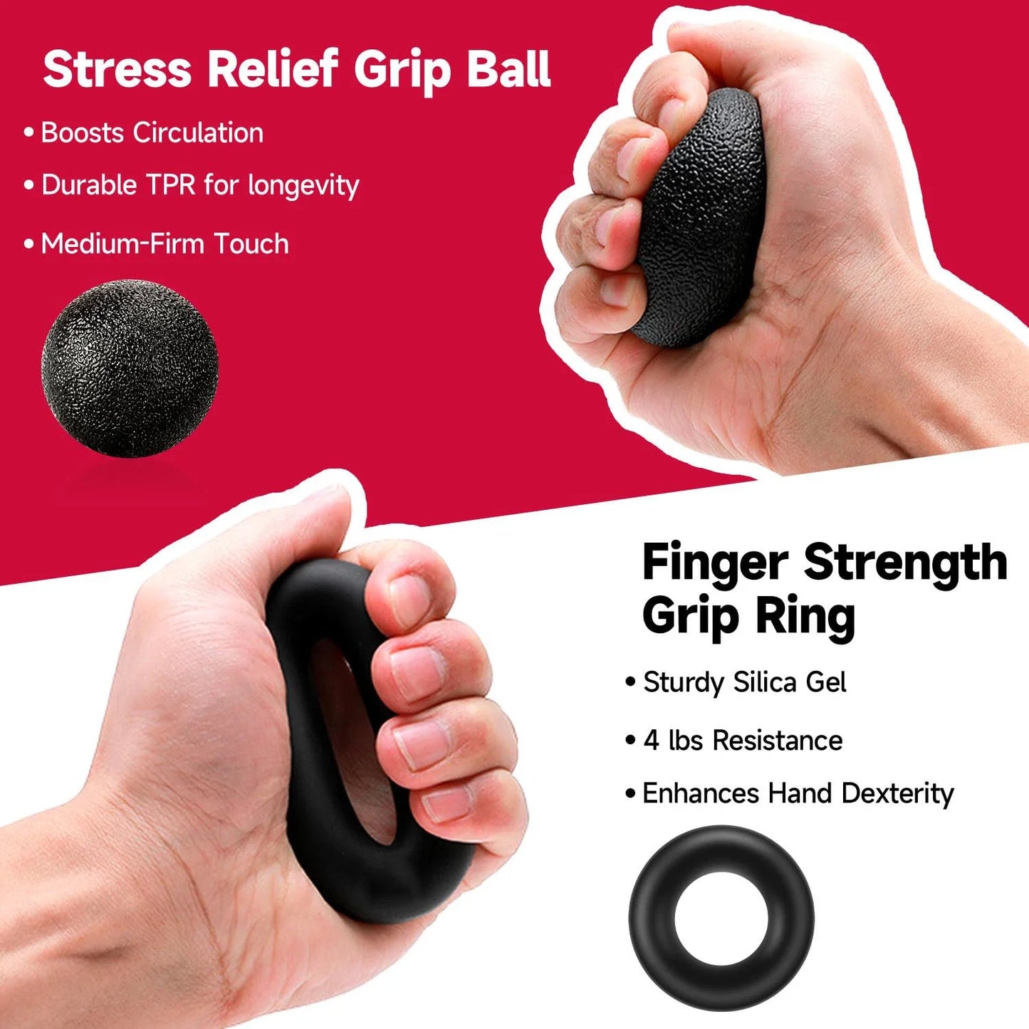 Adjustable Hand Grip Strengthener with Finger Exerciser – Muscle Building & Injury Recovery Tool