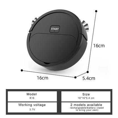 High-Quality Robotic Vacuum Cleaner – 3-in-1 Sweeping, Mopping & Cleaning with USB Charging
