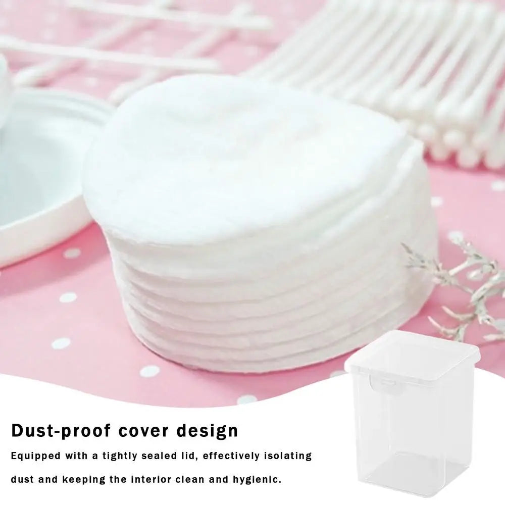 Clear Cotton Swab Holder – Q-Tip Dispenser & Storage Box for Vanity, Makeup, and Bathroom Organization