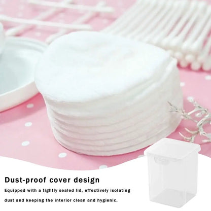 Clear Cotton Swab Holder – Q-Tip Dispenser & Storage Box for Vanity, Makeup, and Bathroom Organization