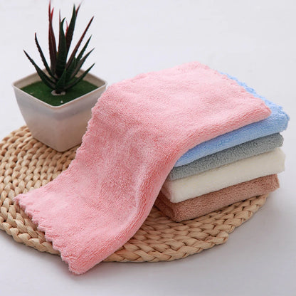10 Pcs Microfiber Coral Fleece Towels – Thick, Soft, and Quick-Drying Face Towels for Absorbency