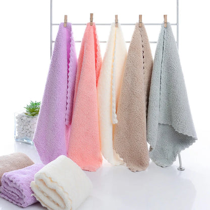 10 Pcs Microfiber Coral Fleece Towels – Thick, Soft, and Quick-Drying Face Towels for Absorbency
