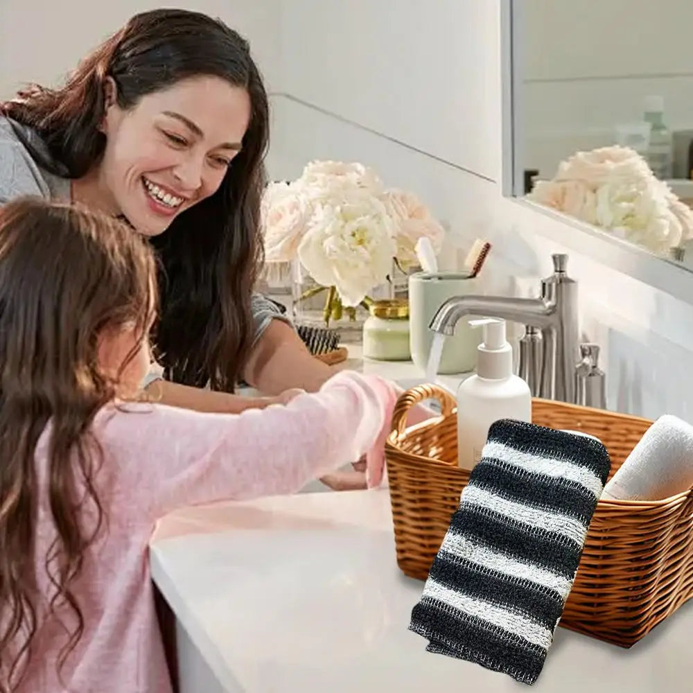 Washcloth Body Scrubber – Reusable Loofah Cloth for Bath and Shower Scrubbing