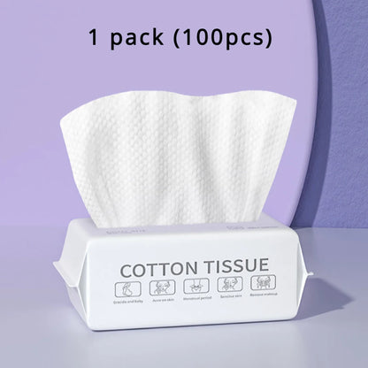 Soft Cotton Disposable Face Towels – 50/100 Pcs for Washing and Drying