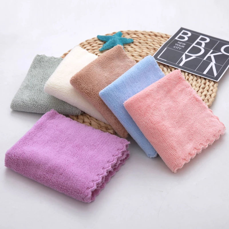 10 Pcs Microfiber Coral Fleece Towels – Thick, Soft, and Quick-Drying Face Towels for Absorbency