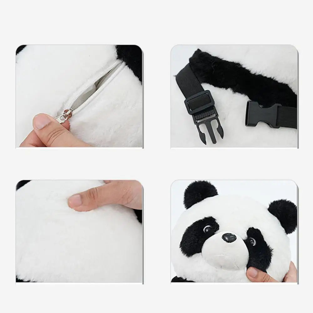 Plush Cute Panda Tissue Box Holder – Car Seat Paper Dispenser with Cartoon Animal Design