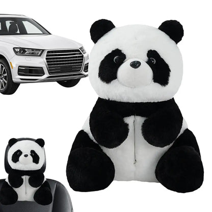 Plush Cute Panda Tissue Box Holder – Car Seat Paper Dispenser with Cartoon Animal Design