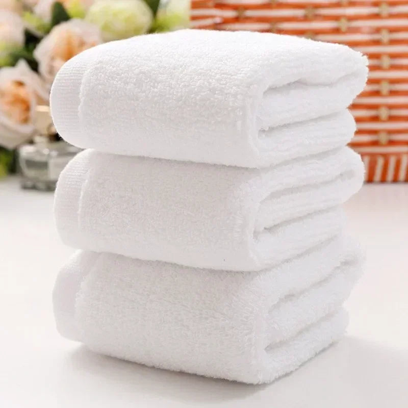 10pcs White Cotton Face & Hand Towels – Soft, Absorbent Towels for Kitchen