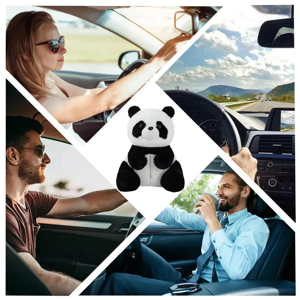 Plush Cute Panda Tissue Box Holder – Car Seat Paper Dispenser with Cartoon Animal Design