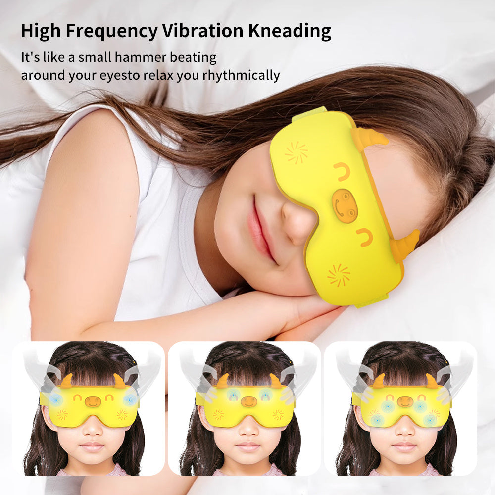 Smart Foldable Kids Eye Massager Bluetooth Heat Vibration Relief For Screen Fatigue
