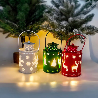 Christmas Candle Lights (Set of 3) LED Small Lanterns Wind Lights Electronic Candles Nordic Style Creative Holiday Decoration