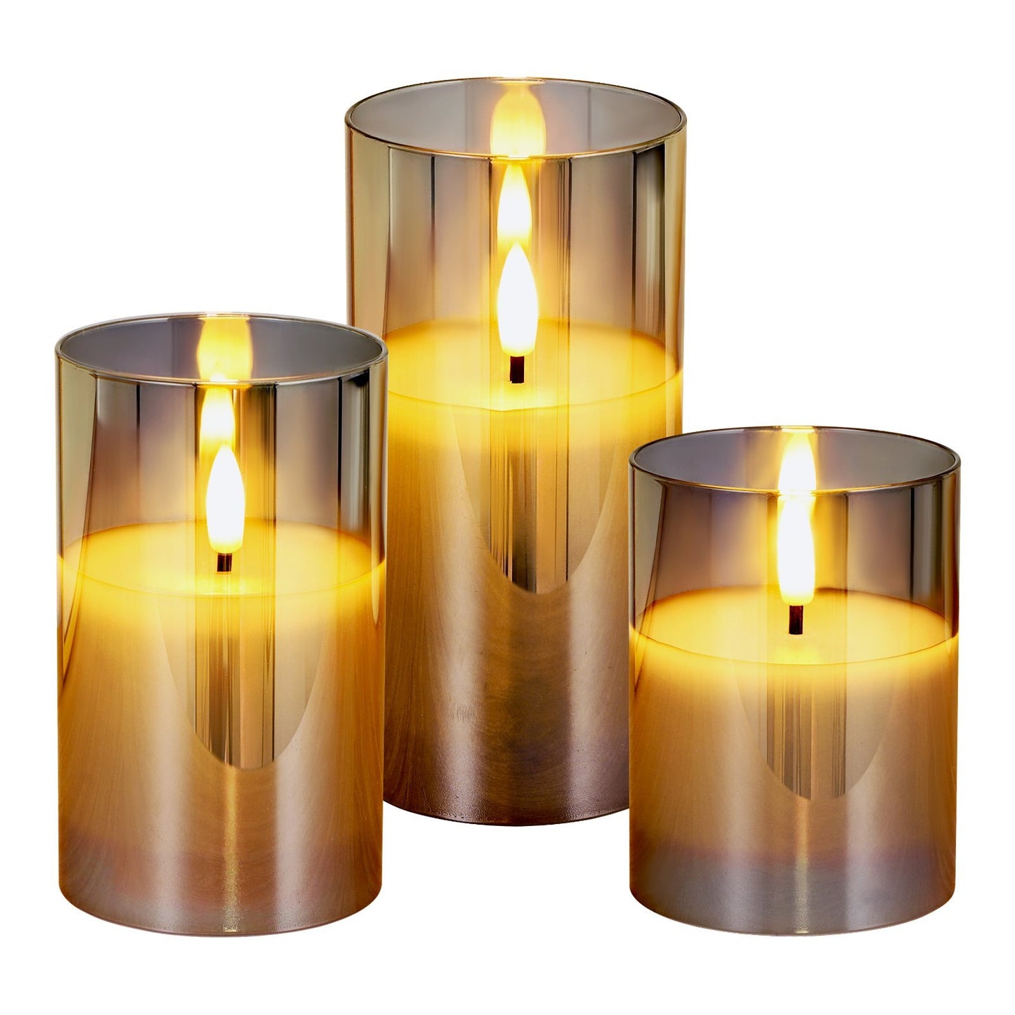 Flameless LED Candle Set (3-Pack) – Battery Operated with Remote, Realistic Flicker for a Warm & Safe Glow