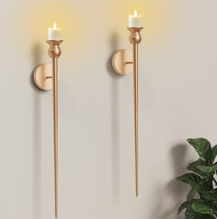 Vintage-Style Wall Sconce with Flameless Candles – Timeless Decorative Candle Holder for Elegant Home Interiors