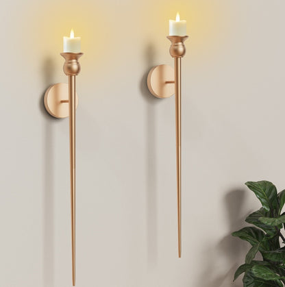 Vintage-Style Wall Sconce with Flameless Candles – Timeless Decorative Candle Holder for Elegant Home Interiors