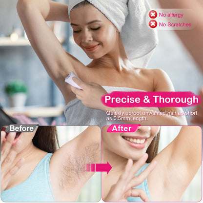 1Pc Glide Epilator For Women Cordless Women Shaver Facial Body Hair Remover Razor For Women Electric Tweezers Bikini Epilator Trimmer With LED Light