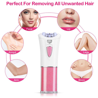 1Pc Glide Epilator For Women Cordless Women Shaver Facial Body Hair Remover Razor For Women Electric Tweezers Bikini Epilator Trimmer With LED Light