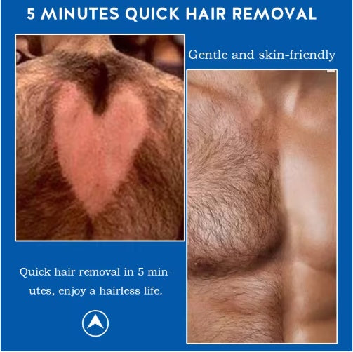 Organic Herbal Hair Removal Cream – Quick 5-Min Formula, Full Body Painless Depilatory for Lasting Smoothness