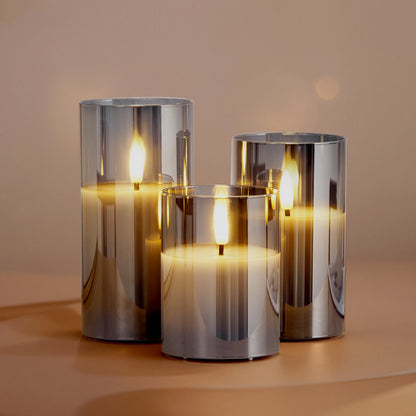 Flameless LED Candle Set (3-Pack) – Battery Operated with Remote, Realistic Flicker for a Warm & Safe Glow