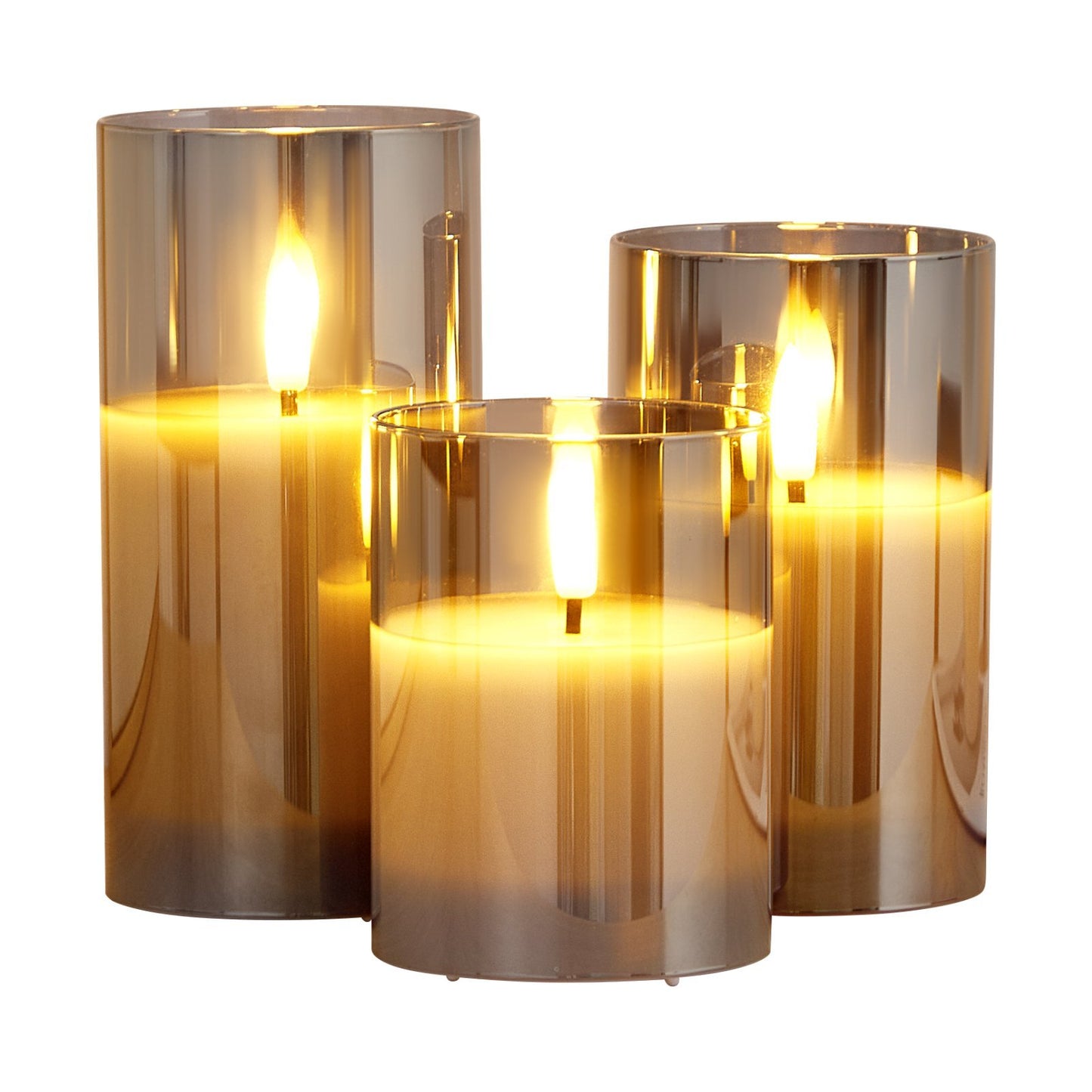 Flameless LED Candle Set (3-Pack) – Battery Operated with Remote, Realistic Flicker for a Warm & Safe Glow